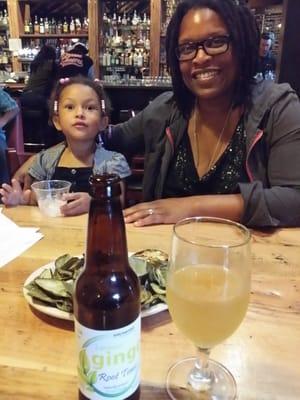 Deana (owner) and Lillea enjoying Lemon Ginger kefir at  Hop Monk!