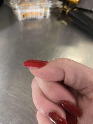 Didn't go all the way across the nail