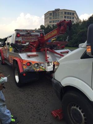 Sprinter 2500 being towed