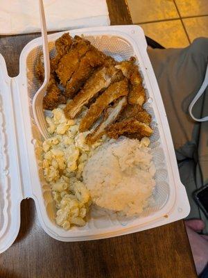 Mini chicken katsu plate. Plenty of food for one person.