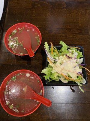 Hibachi soup and house salad