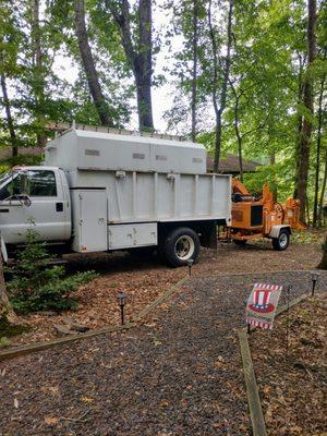 Removing limbs overhanging house