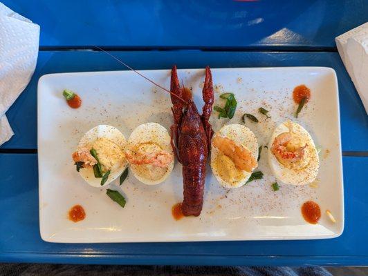 Deviled eggs with crawfish not on menu