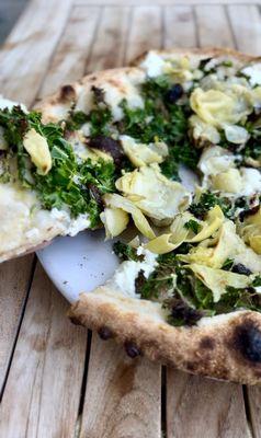 Black Garlic and Artichoke Pizza