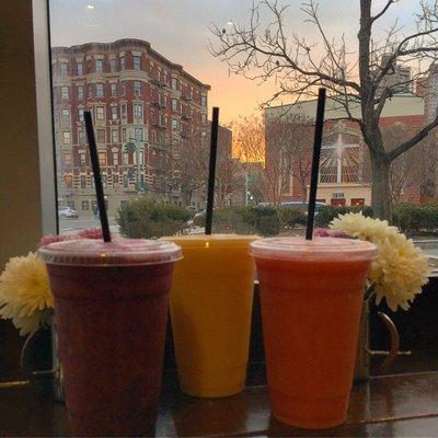 Fruit smoothies. Perfect for the morning... or anytime!