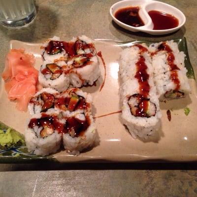 Eel roll and dancing roll