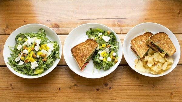 Pick a combo of half sandwich, half salad or soup.