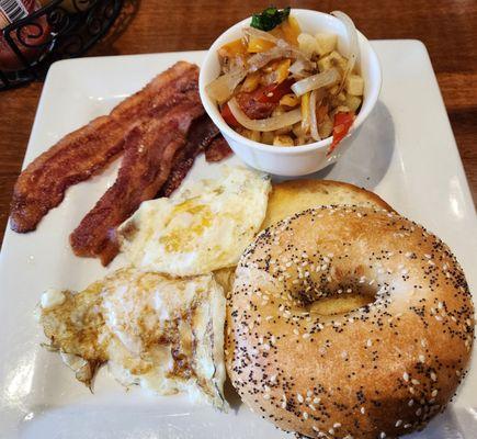 Breakfast platter with bacon