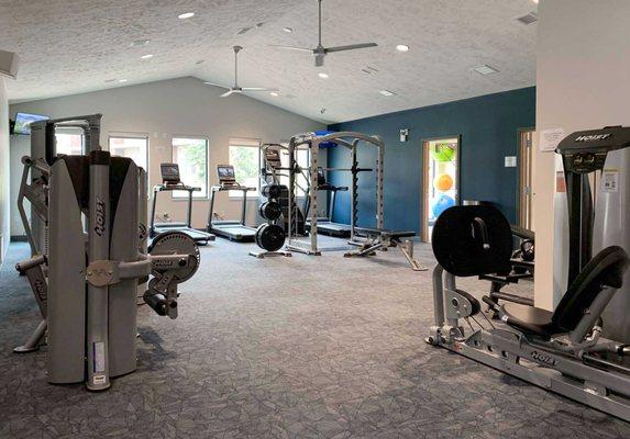 Our renovated 24-hour fitness center and yoga/spin studio.