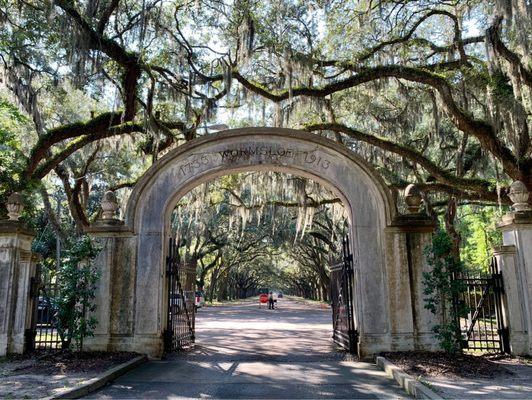 The front entrance gate to Wormsloe Historic Site.