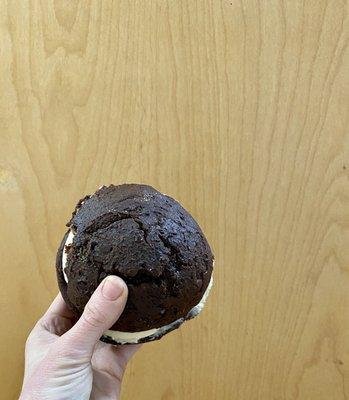 Salted caramel chocolate whoopie pie