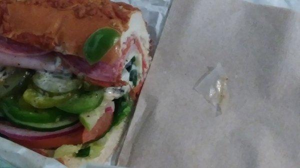 Always love Subway but found plastic in my sandwich today