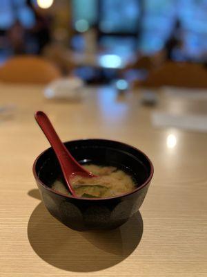 Complimentary miso soup