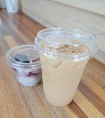 Iced Coffee with Vanilla & Chia Seed Pudding.