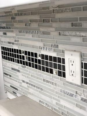 Bling bling tile backsplash