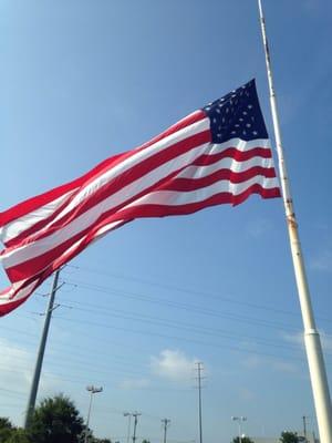 Had service work done today here on my truck. Snapped a pick of the huge Red, White, and Blue while walking around.