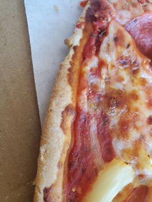 Pizza with pineapple and pepperoni