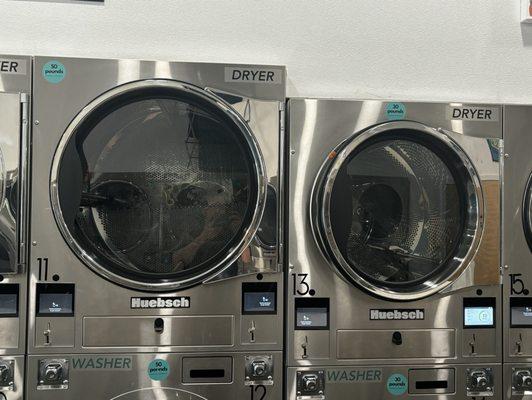 Various sizes of washers and dryers