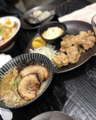 Kumamoto Black Garlic Tonkotsu, Small Chicken Karaage