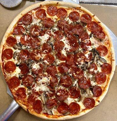 Pepperoni and Mushroom.