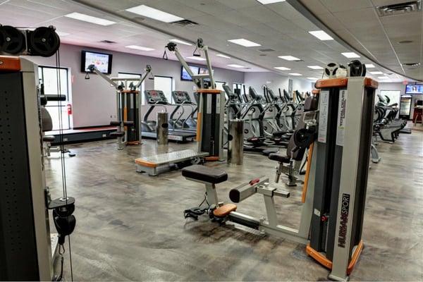 Cardio machines from treadmills, ellipticals, stationary bikes and stair masters and great cable weight machines!