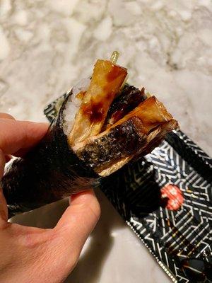 Salmon Skin Handroll - I specifically asked for NO RICE, NO SAUCE & NO VEGGIES.....