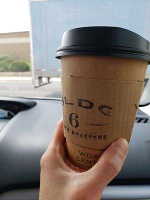 Latte to-go. Curbside pickup available