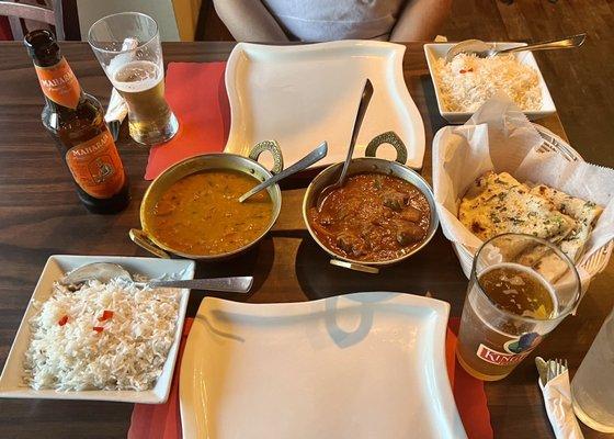 Yellow Dal + Lamb Kadai + Garlic Naan