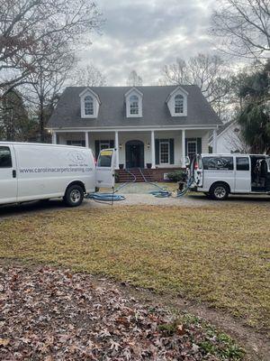 Cleaning- carpet, tile and wood flooring.