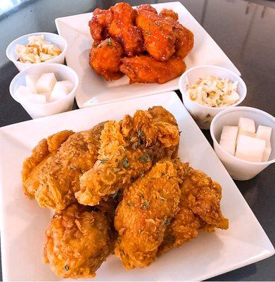 Crispy Fried chicken and Yangnyeom Chicken