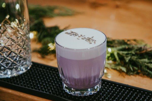 Lavender Skies No. 2 made with our Lavender Butterfly Pea Vodka