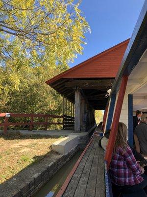 Going into the covered bridge