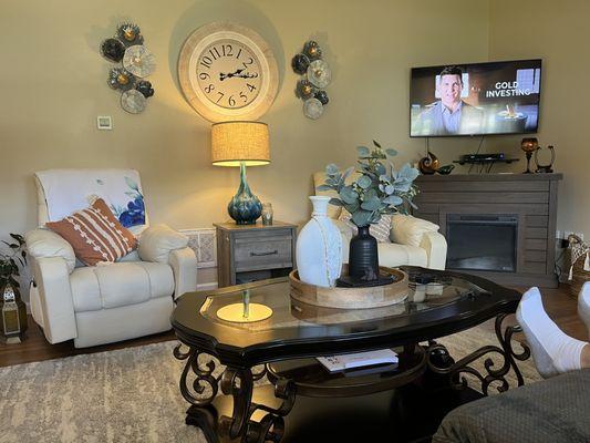 Coffee Table. Only wood needs refinishing not metal. Need new glass