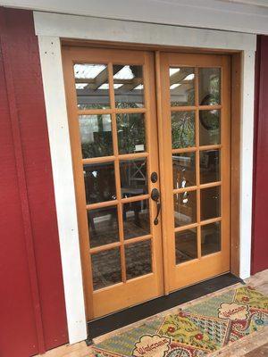 New custom trim on a cabin doorway that had remained unfinished for the last 20 years - nice to give it the final touches!