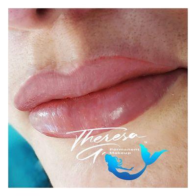 Full lip blushing by Theresa G. KINGMAN permanent makeup