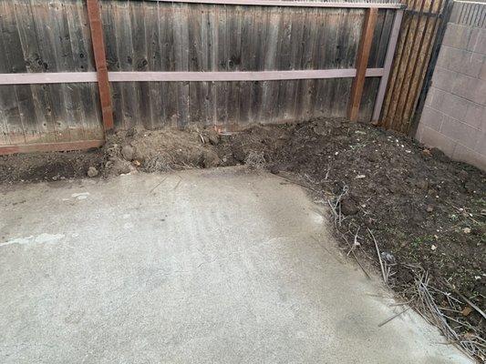 Before: excess soil