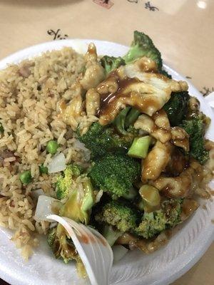 my chicken broccoli with pork fried rice