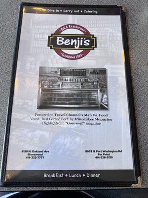 Menu Front