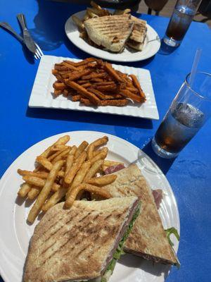 Paninis and mozzarella in carrozza. Delicious!