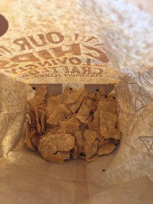 Crumbs filled the bag!