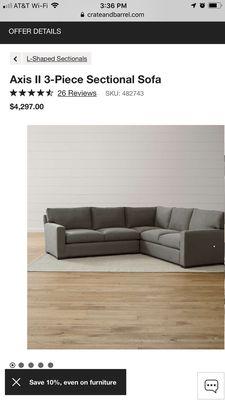 Same sofa actually "new"