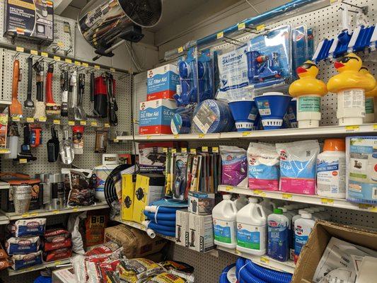 Pool and BBQ supplies. I call it Summer Corner!