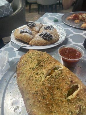 Stuffed zepolli and huge calzone!!! Delicious fresh