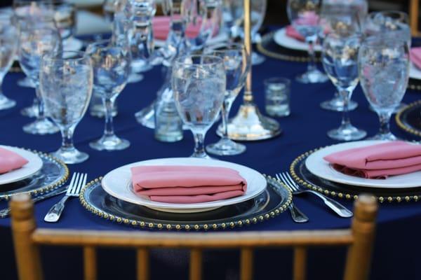 Lovely table set up at a wedding at Wilcox Manor.