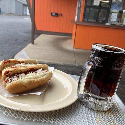 Root Beer Stand classic chili mustard and onions!