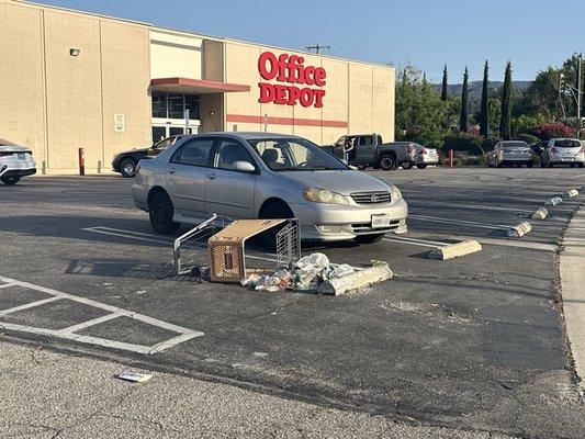 Garbage in the parking lot