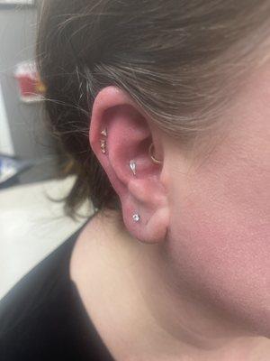 New conch piercing by Whitney