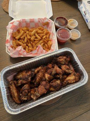 Chicken Wings and fries