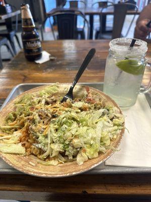 Barbacoa bowl with a Margarita