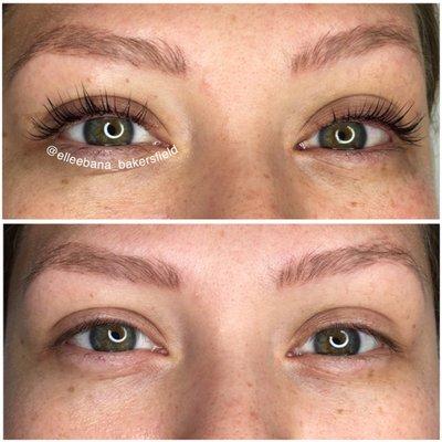 Before and after Lash Lift and Treatment